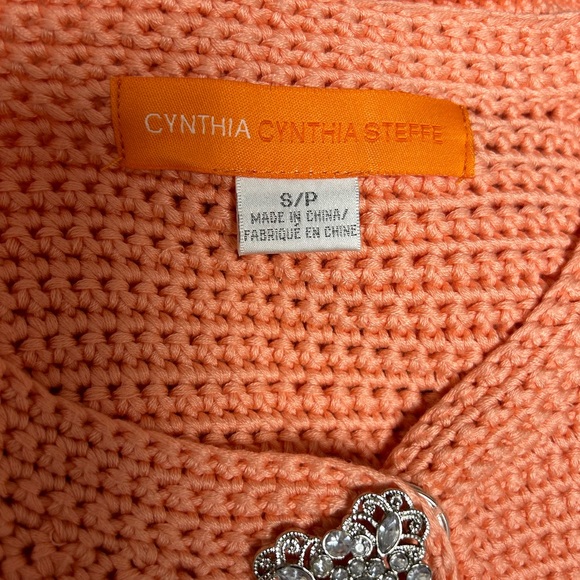 Cynthia Steffe Tangerine Crochet Sweater Jacket Cardigan Size S/P NWOT - Picture 6 of 7